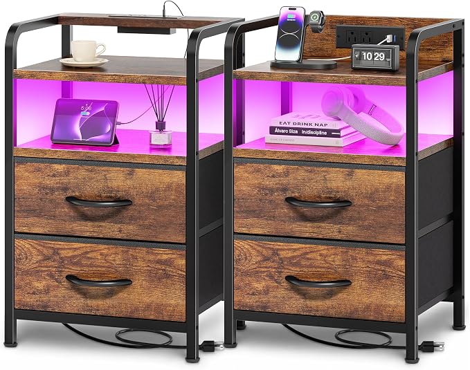 Huuger Nightstands Set of 2, Night Stand by Huuger