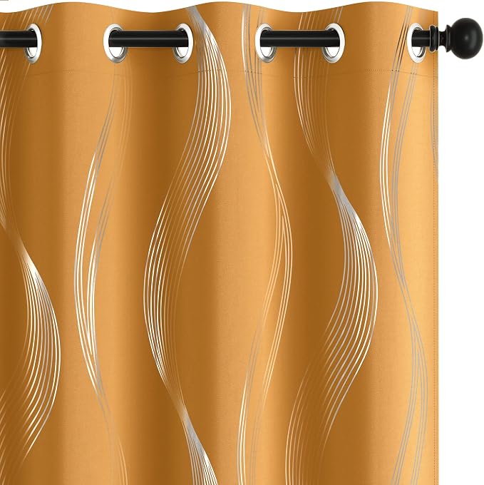 Deconovo Curtains for Living Room, Pattern Blackout Curtains 45 Inches Long | by Unknown