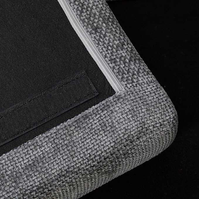 extrasleep Ottoman with Removable Tray, Upholstered Bench with Chenille Fabric - Image 8