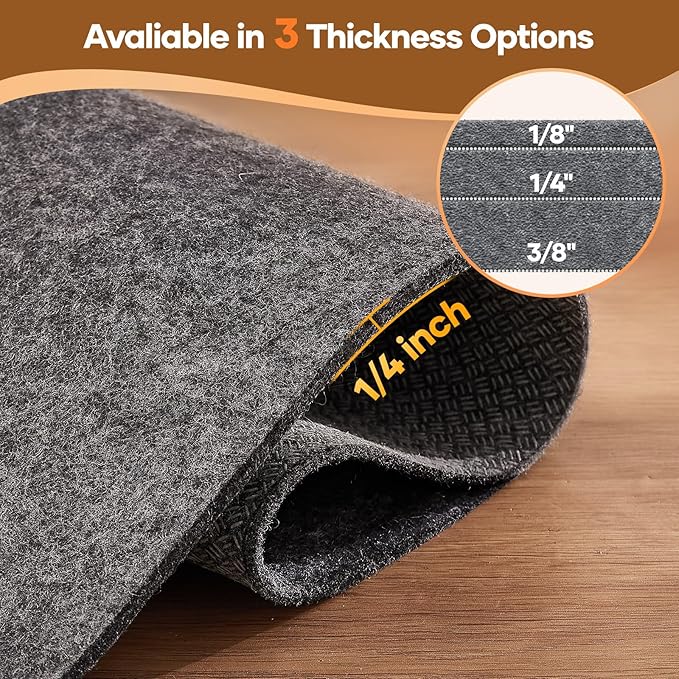 Veken 6 Ft Round Non Slip Cushioned Rug Pad Gripper, Felt and Silicone Backing, 1/4 inch Thick Carpet Liner for Hardwood Floors and Finishes, Under Area Rugs Anti Skid Mat, Keep Rugs Safe and in Place
