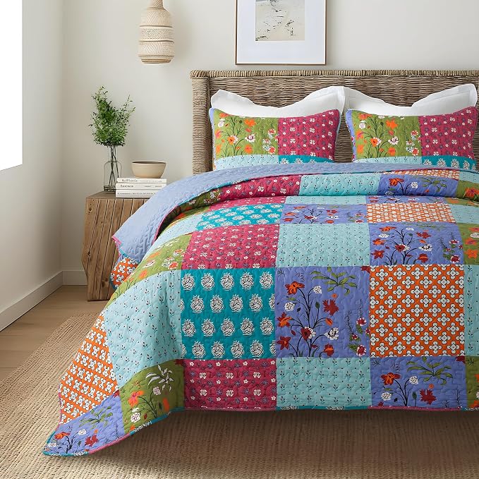 SLPR - All is Bright Colorful Patchwork Quilt Set, Twin by SLPR