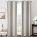 Pleat Linen Blend Room Darkening Curtains 84 Inch Length 2 Panels Set by QJMYDECO