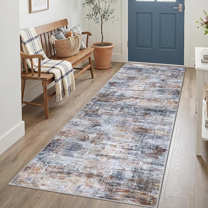 Abstract Runner Rug 3x7 Ft Washable Runners by iOhouze