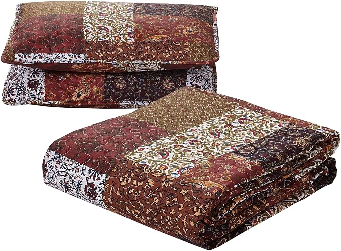 SLPR - Red Riches Patchwork Quilt Set, Fall Bedding, Twin - Image 6
