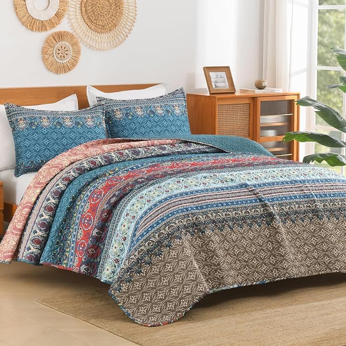 Brown Green Quilts Queen Size - Image 2