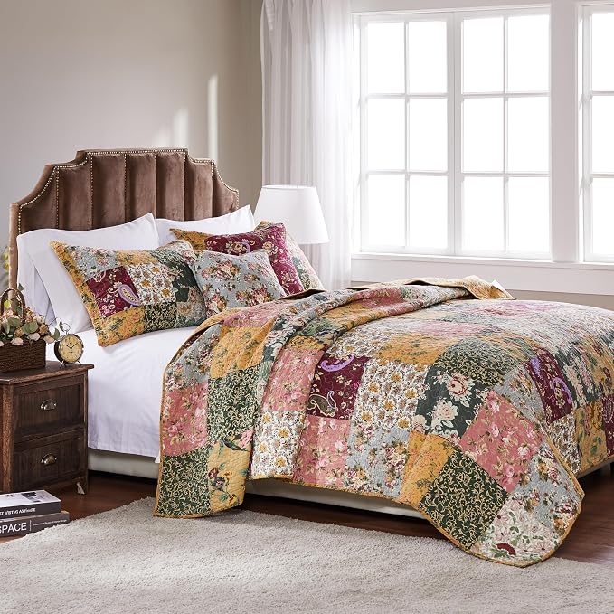 Greenland Home Antique Chic 100% Cotton Authentic Patchwork Quilt Set, - Image 5