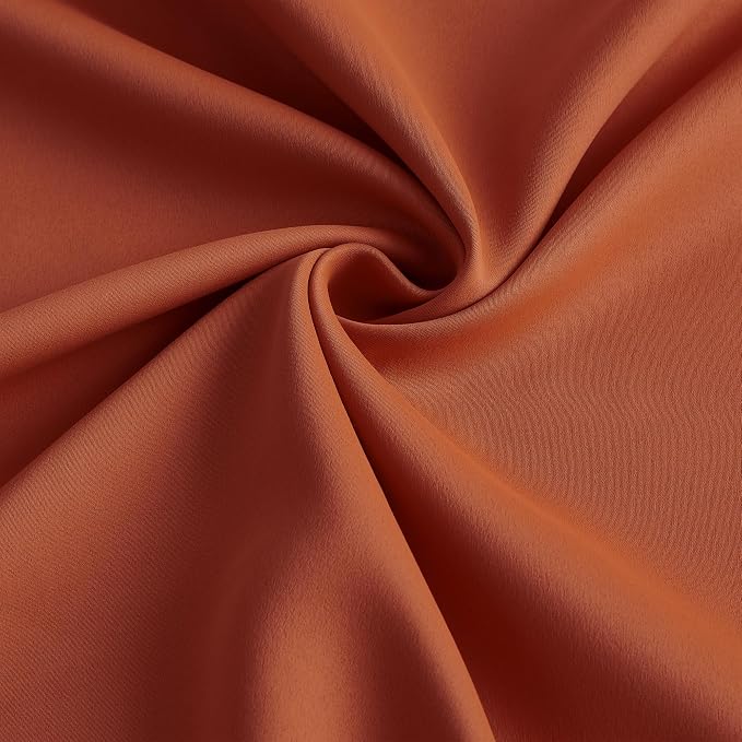 Burnt Orange Window Curtains 72 Inches Long, Fall Block Out Room Darkening - Image 8