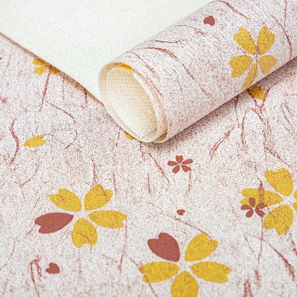 RAY STAR 12X120 Inch Shelf Liner for Kitchen Cabinets, Non-Adhesive Cabinet Liner Washable, PVC Drawer Liner for Dresser Non-Slip Bathroom (Yellow-Floral)(5 Roll)