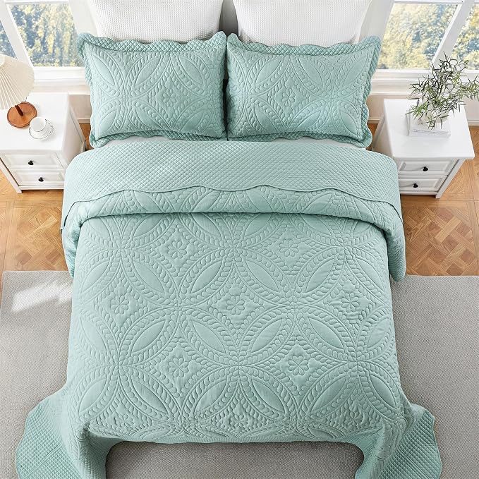 Cmfshape Oversize King Size Bedspread 120"x120", 3 Piece California King Quilt - Image 3
