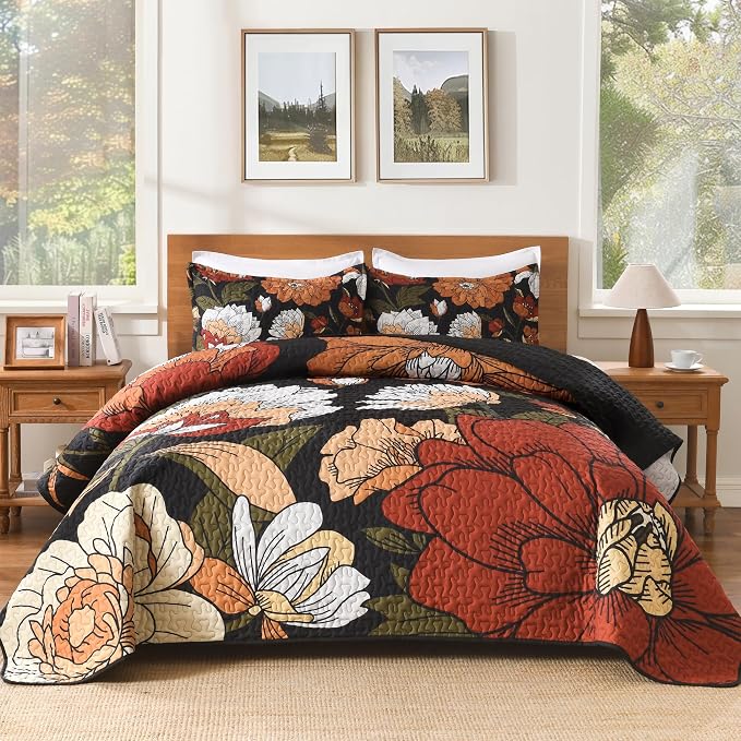 Quilt King Size, Reversible Polyester Coverlet Set by Andency