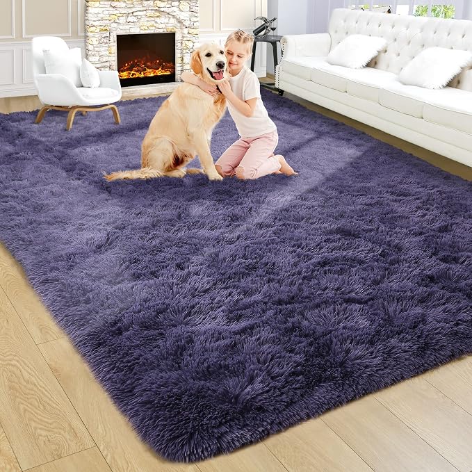 6x9 Large Taro Purple Fluffy Soft Area Rug Non-Slip by ModernHomeDecor