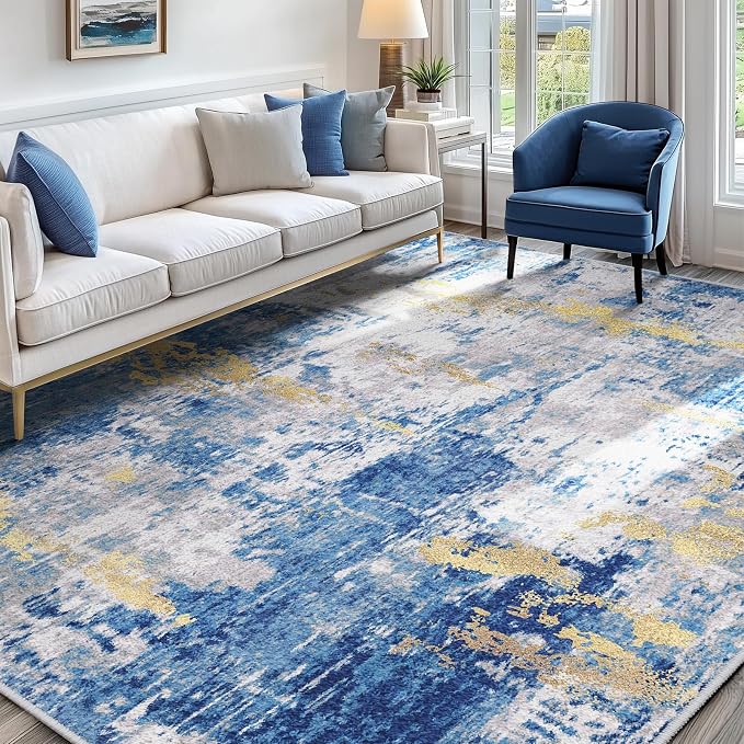RELEANY Washable 7'x9' Abstract Area Rug by RELEANY
