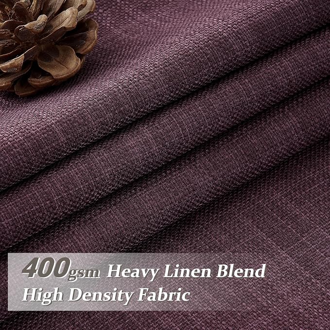 Blackout Thick Linen Viral Curtains 96 Inches Long 2 Panels Set - Image 2