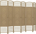 HOMCOM 6 Panel Room Divider, Folding Privacy Screen, Natural | Room Separator by HOMCOM