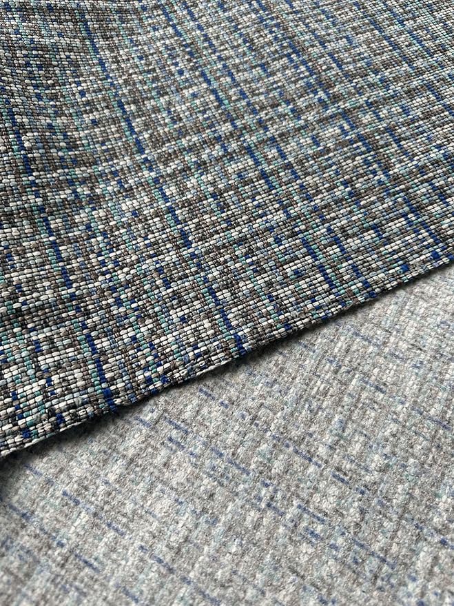 OctoRose 3 Side Zipper Upholstery Thick Linen Tweed Blue/Grey, Twin Size Futon Cover Sofa DayBed Mattress Slipcover (Linen-Blue/Grey, Twin Size)