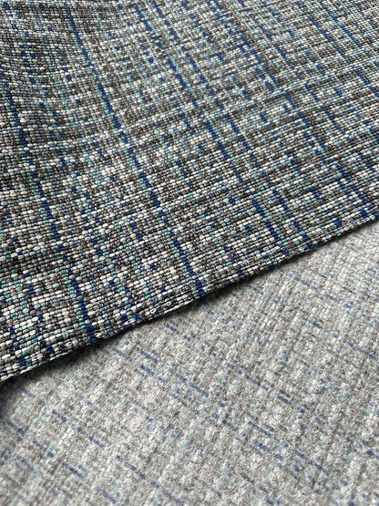 OctoRose 3 Side Zipper Upholstery Thick Linen Tweed Blue/Grey, Twin Size Futon Cover Sofa DayBed Mattress Slipcover (Linen-Blue/Grey, Twin Size)