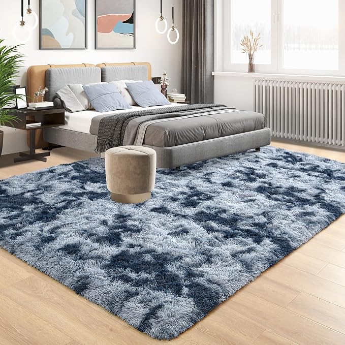 Soft Fluffy Rugs for Living Room, 5x8 Shaggy Area Rug for Bedroom, Modern Shag - Image 2