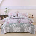 DURLENGEN Patchwork Quilt Set King Size 3Pcs, Floral by DURLENGEN