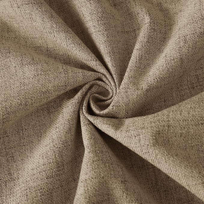 RYB HOME Pinch Pleated Back Tab Curtains Linen Textured 100% Blackout Curtains - Image 7