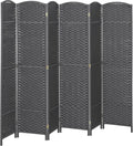 HOMCOM Room Divider 6 Panel Folding Privacy Screen 5.6' Tall Charcoal Gray | by HOMCOM