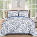 WONGS BEDDING Botanical Quilt King Size, 3 Pieces Bedspread Set, Microfiber by WONGSBEDDING