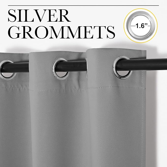 NICETOWN Silver Grey Doorway Curtain Privacy, Door Cover Curtain, Sound - Image 2