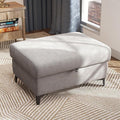 35" Large Storage Ottoman for Living Room, 7.8" Deep Seat Rectangular Ottoman Foot Rest for Couch, Chenille Storage Footstool Load 350 lb （Light Gray