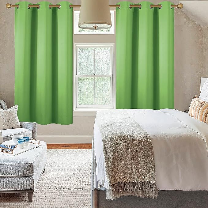 Diraysid Light Green Grommet Blackout Curtains - Image 4
