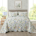 3-Piece Quilt Set Quilted Bedspread Lightweight Coverlet Set Garden Style by Travan