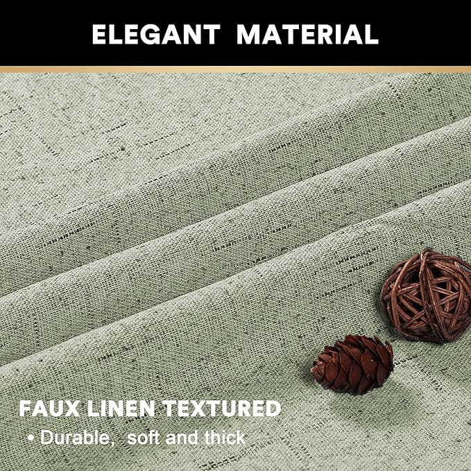 PrinceDeco Blackout Curtains 84 Inches Long Patio Curtains for Sliding Door Blackout Curtains for Sliding Glass Doors 100 Inch Wide Curtains for Living Room,100 X L84 Inch, Sage