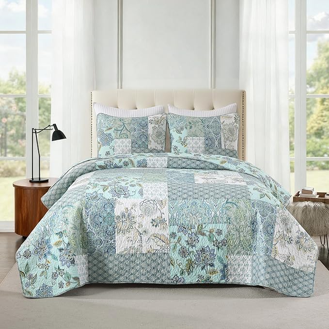 Etwel 100% Cotton Patchwork Queen Size Quilt Set by Unknown