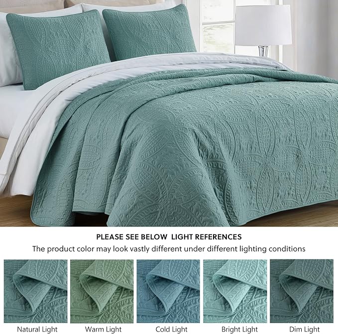 Chezmoi Collection Austin 3-piece Oversized Bedspread Coverlet Set - Image 6