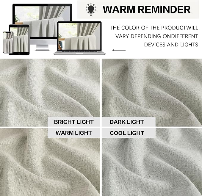 102 Inch Linen Blackout Curtains - Image 8