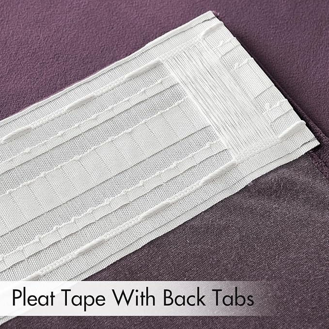 MIULEE Lavender Velvet Pinch Pleat Blackout Curtains W52 X L96 Inches | 2 Panels - Image 4