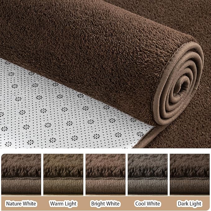 4x6 Area Rugs for Living Room Non Slip Dorm Bedroom Rug, Coffee | Modern Area - Image 2