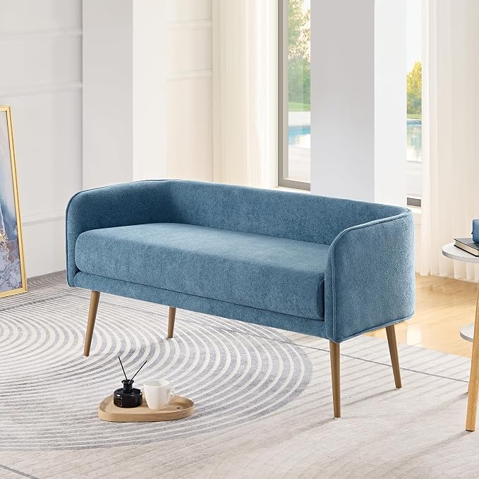 Bedroom Bench with Back, Inside Metal Frame, Extra Seat by ForshareKC