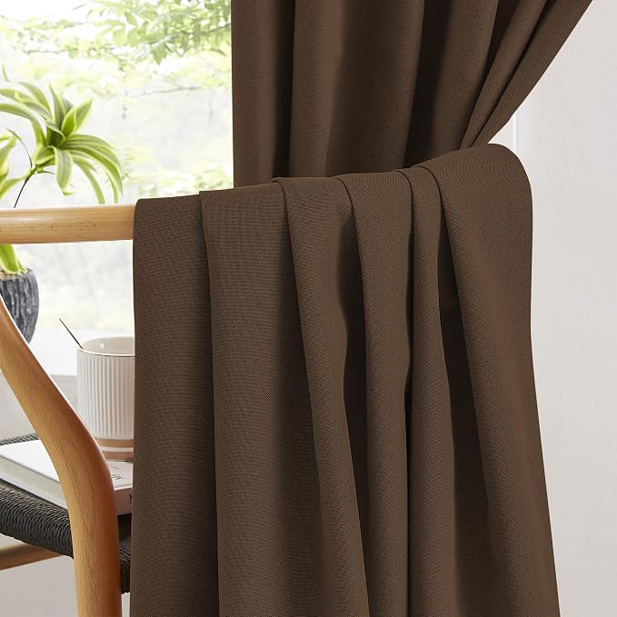Brown Linen Textured Blackout Curtains 120 Inches Long - Image 5