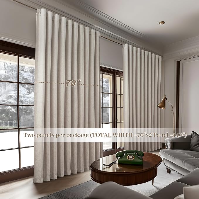 Extra Wide 70 Inch Length Blackout Curtains & Drapes 108 Inches Long 2 Panels - Image 7
