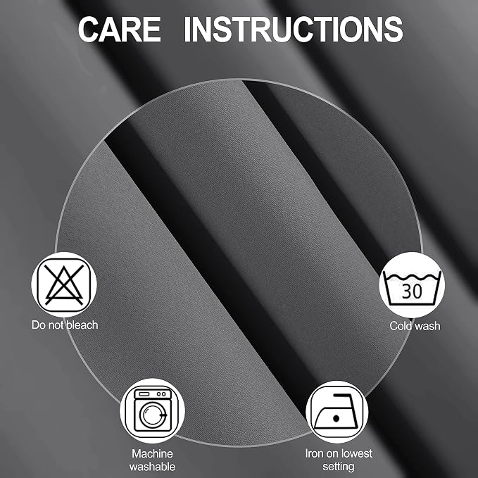 100% Blackout Curtains 52 x 95 Inch/Grey Curtains 2 Panels - Image 4