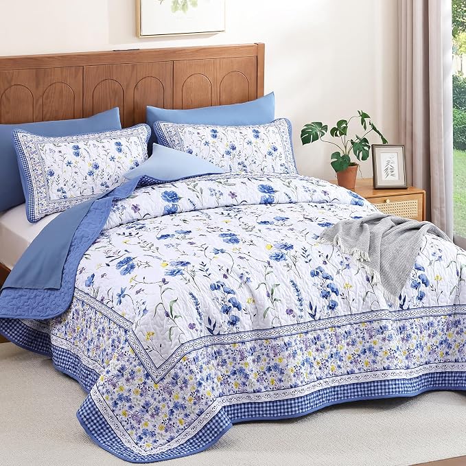 WONGS BEDDING Floral Quilt Set Queen - Image 2