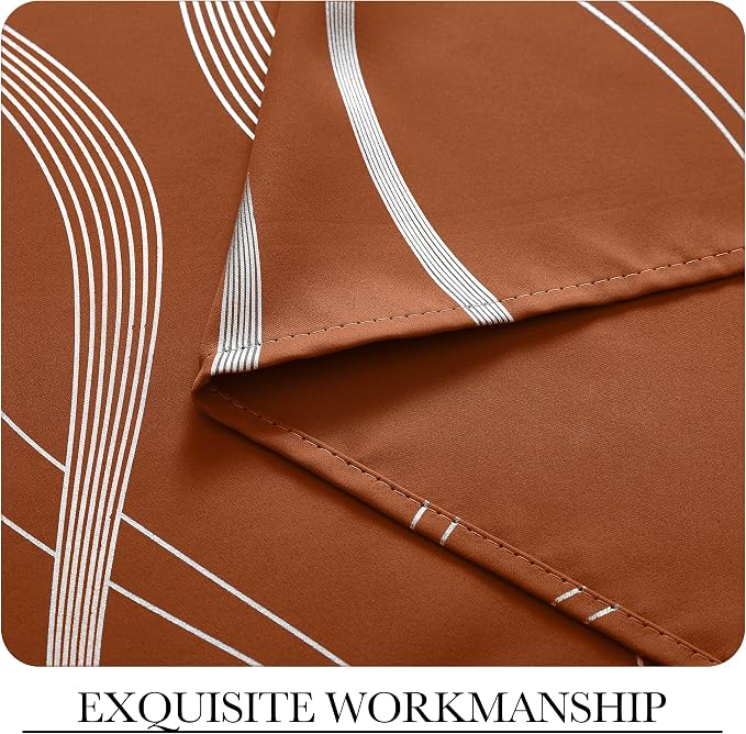 NICETOWN Burnt Orange Fall Blackout Curtain Panels - Image 6
