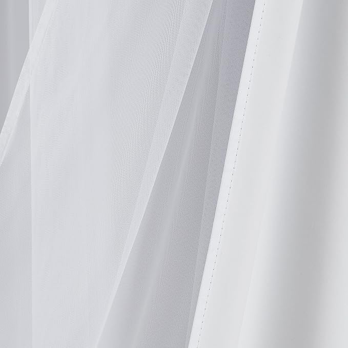 Bujasso White Full Blackout Curtain Panels - Image 6
