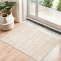 2x3 Rug Non Slip, Small Washable Entryway Rug Indoor Doormat Beige | Soft Low by Valenrug
