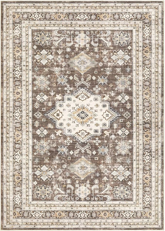 cotiled 10x14 Area Rug for Living Room, Traditional, Dark Brown | Soft - Image 10