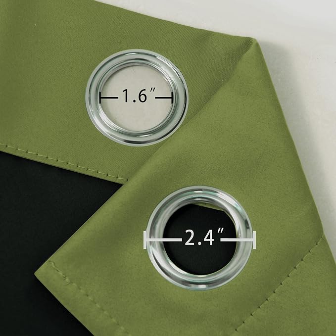 100% Blackout Curtains 52 x 84 Inch/Olive Green Curtains 2 Panels - Image 6