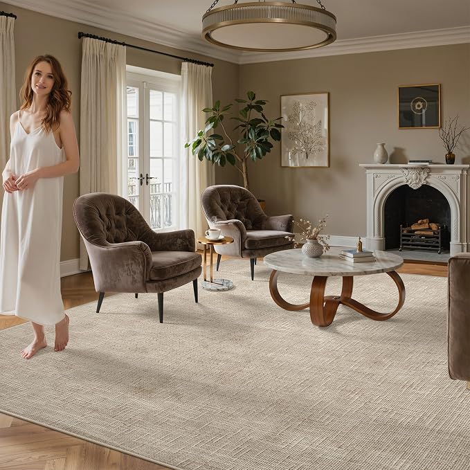 6x9 Area Rugs, High Low Pile Washable Rugs by Valenrug