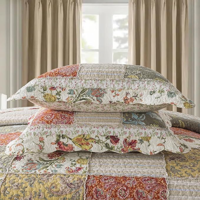 Etwel 100% Cotton Patchwork Queen Size Quilt Set - Image 7