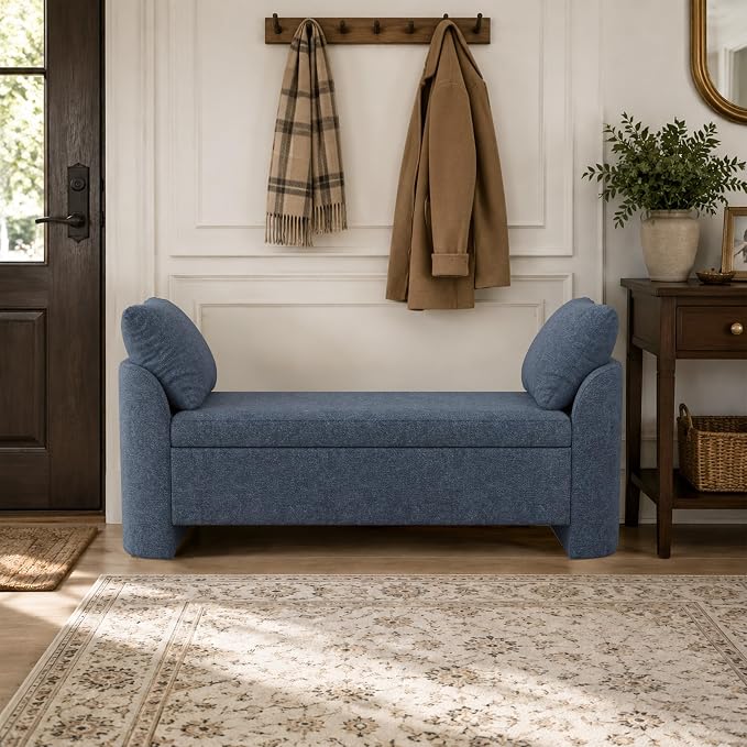 Usaint 58.3" Upholstered Storage Ottoman Bench - Image 7