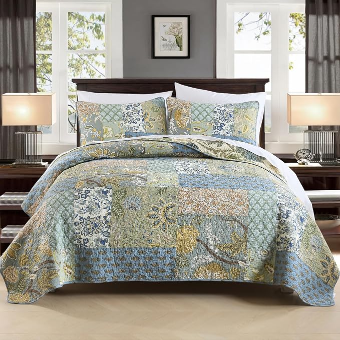 Etwel 100% Cotton Patchwork Queen Size Quilt Set by Unknown