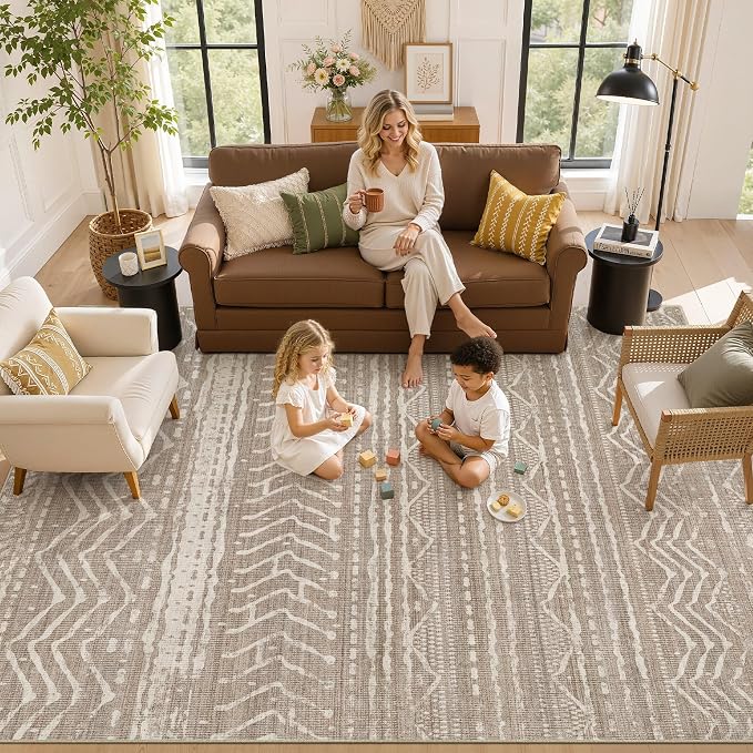 Nakagishi Area Rug Living Room Rugs: 11x15 Large Soft Machine Washable Boho - Image 8